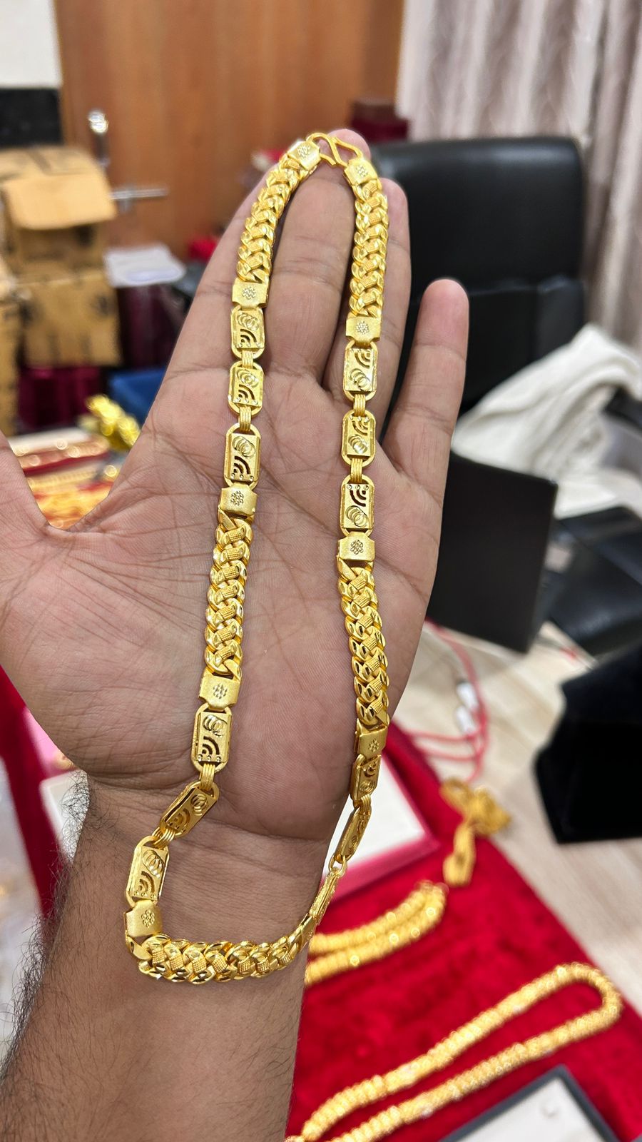 β¨ Royal Block Link Gold Plated Menβs Chain π