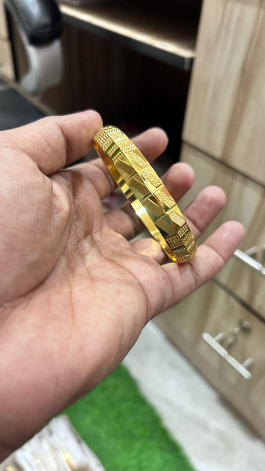 🔥 Royal Singh Gold Plated CNC Kada 👑