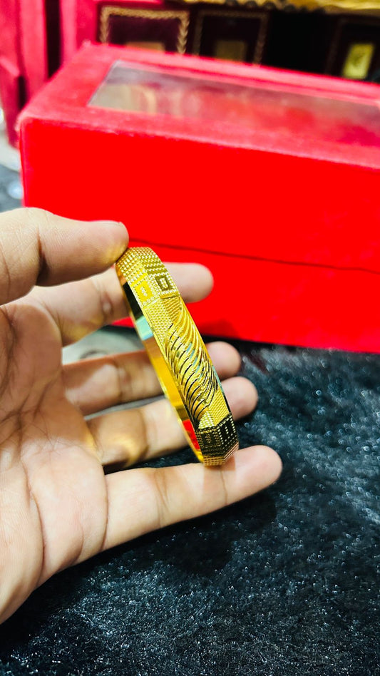 Men’s Gold Plated Premium Designer Punjabi Kada