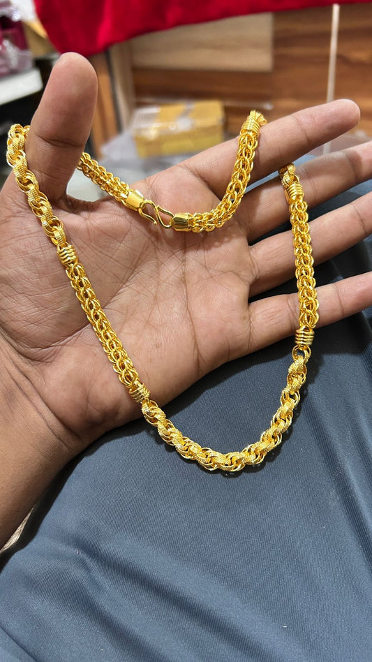 Golden Finishing Stylish Look Indo Design Chain