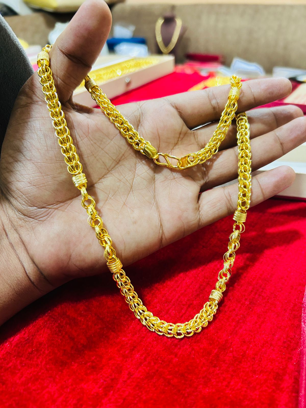 Gold Forming Zig-Zag Design Indo Look Chain For Men's