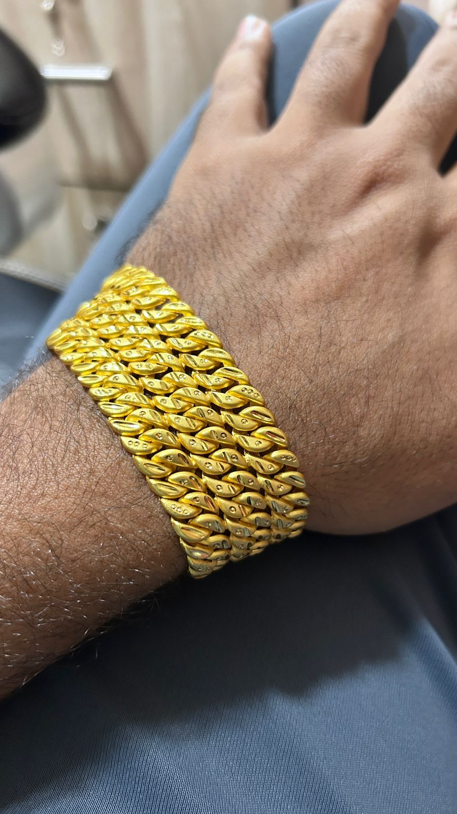 Gold Plated 3 Line Pokal Bracelet for Men 👑 Bold Design , Gold Finishing