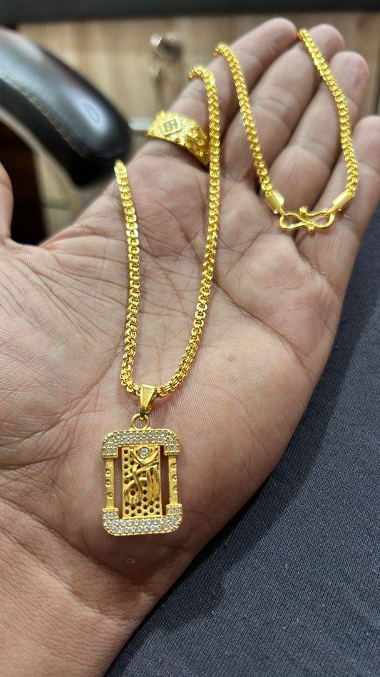 Premium Box Chain, Pendant & Ring Combo Set for Men ✨🔥