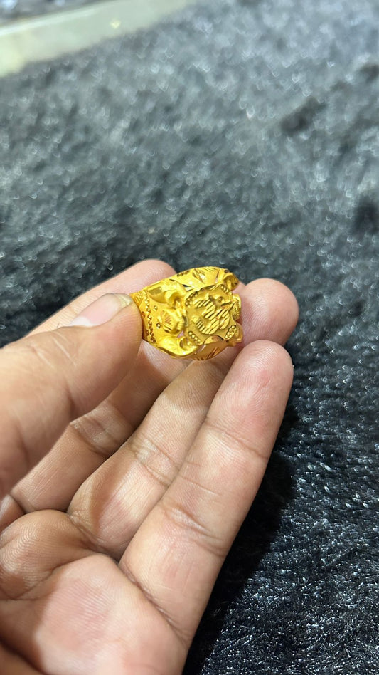 OM Symbol Gold Forming Rajwadi Style Ring