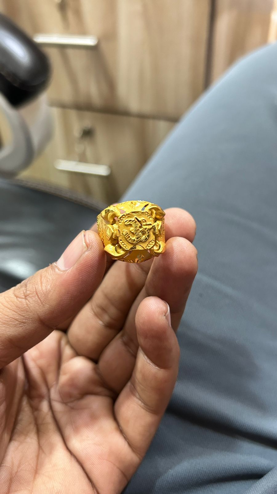 OM Symbol Gold Forming Rajwadi Style Ring