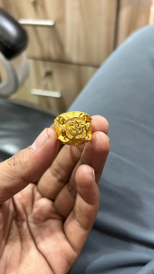 OM Symbol Gold Forming Rajwadi Style Ring