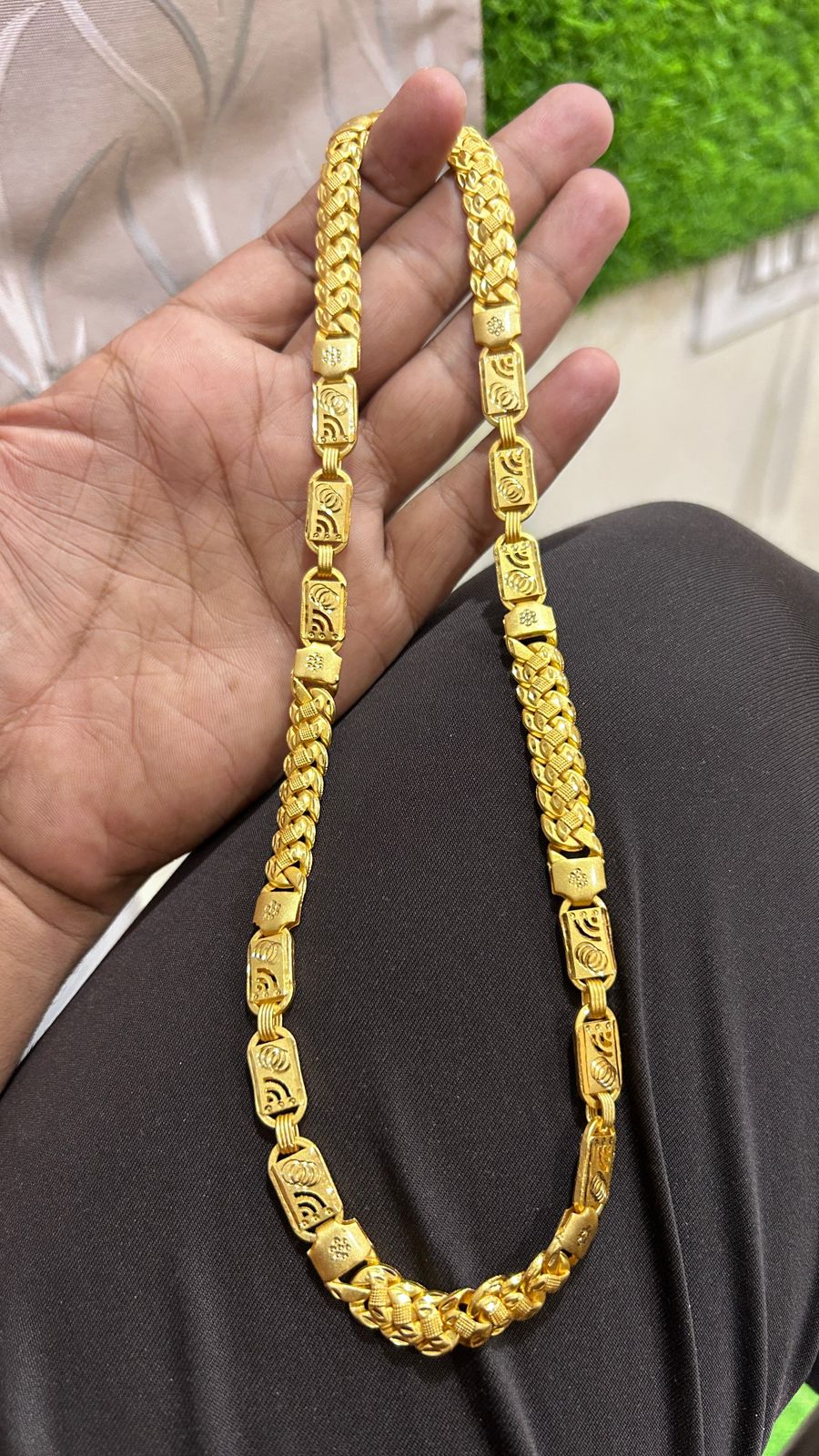 ✨ Royal Block Link Gold Plated Men’s Chain 👑