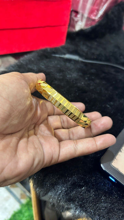 🔥 Royal Singh Gold Plated CNC Kada 👑
