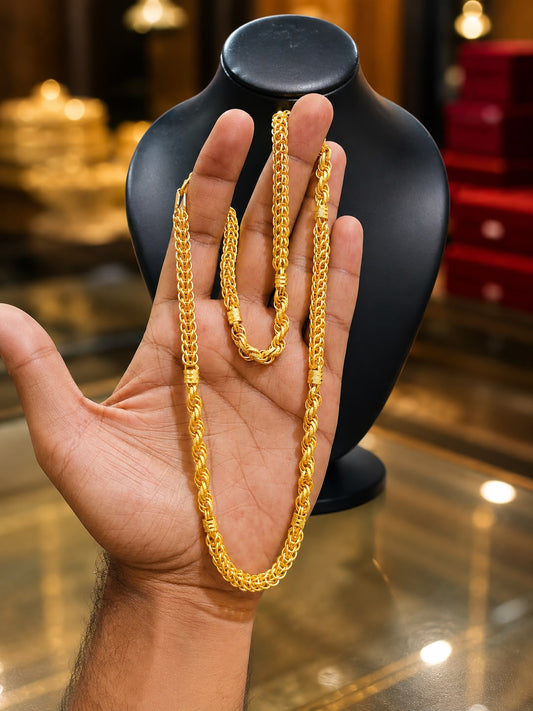 "Gold Plated Indo Chain for Men | Stylish & Durable"