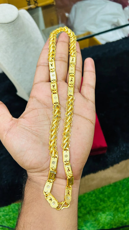 Premium Gold Forming Lotus With Nawabi Chain For Men's