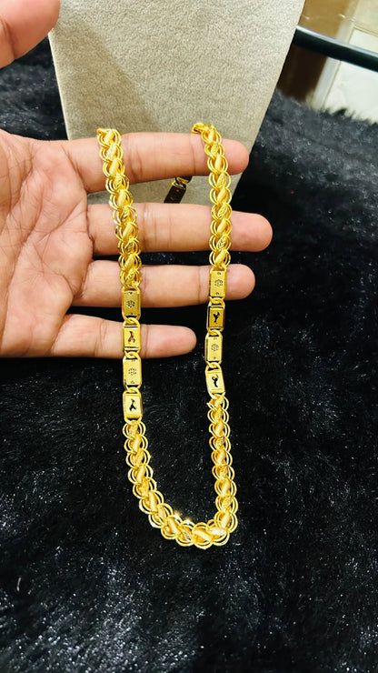 Premium Gold Forming Lotus With Nawabi Chain For Men's