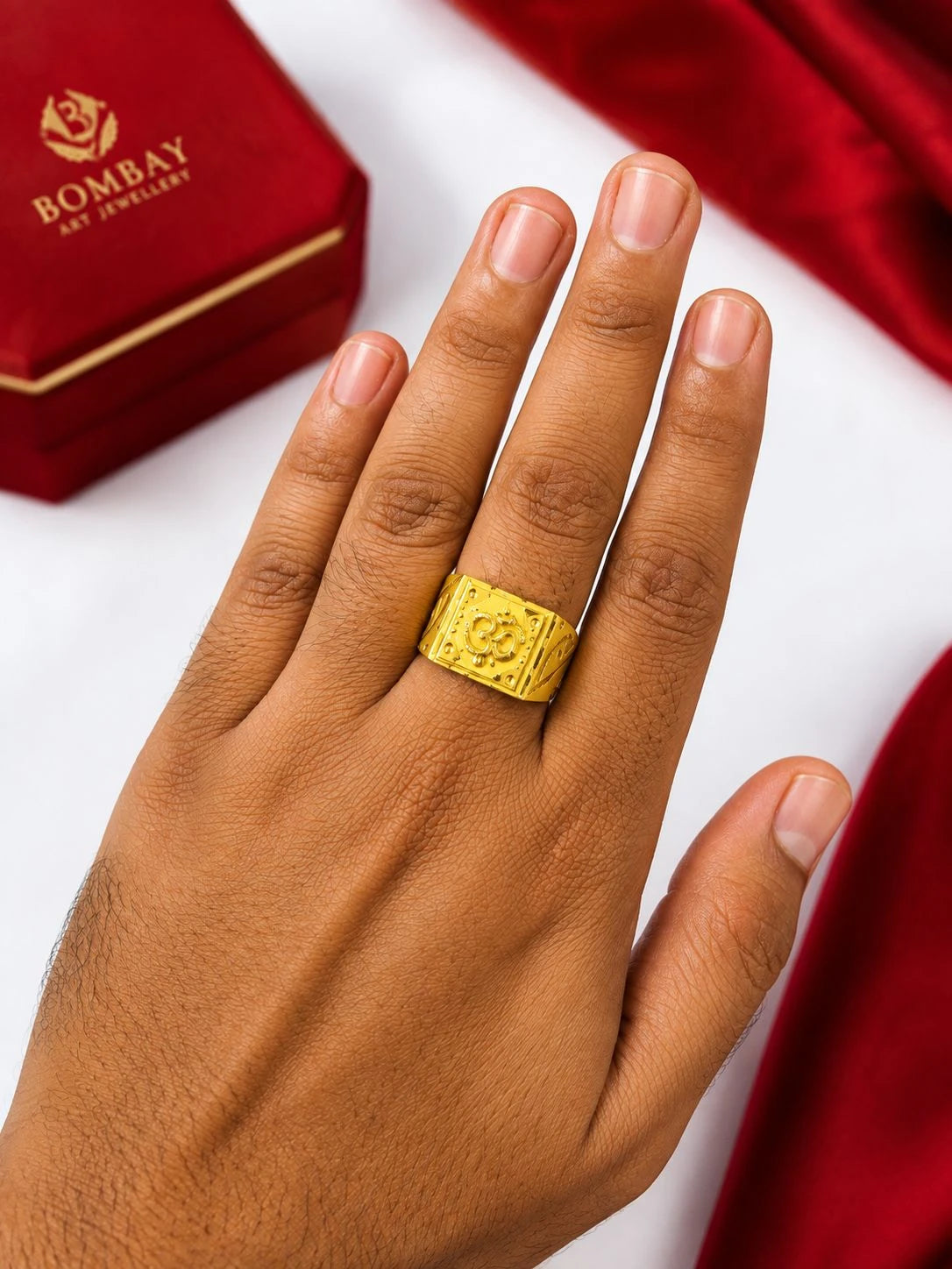 Men’s Gold Plated Om Ring – Premium Statement Design