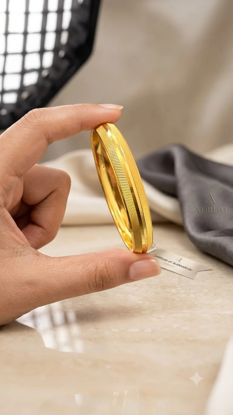 Premium Men's Gold Plated CNC Kada