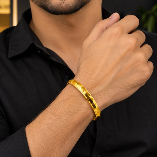 Premium Gold Plated Plain CNC Punjabi Kada