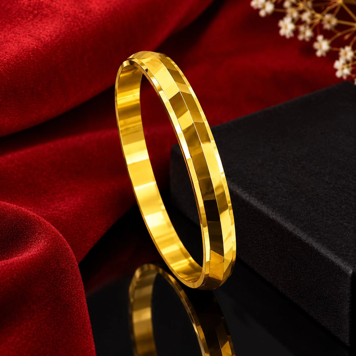 Premium Gold Plated Plain CNC Punjabi Kada