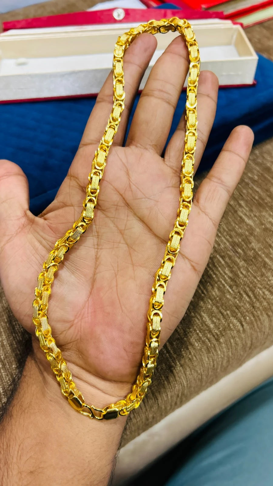 Premium Gold Plated Nagmani Chain For Men's