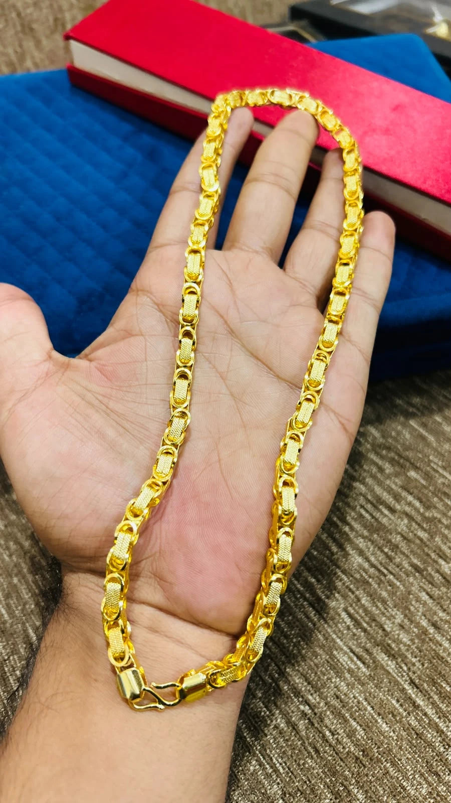 Premium Gold Plated Nagmani Chain For Men's