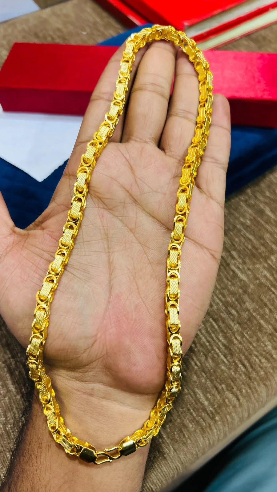 Premium Gold Plated Nagmani Chain For Men's