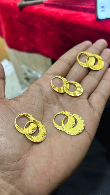 Gold Plated Men's Ear Ring Locking Style