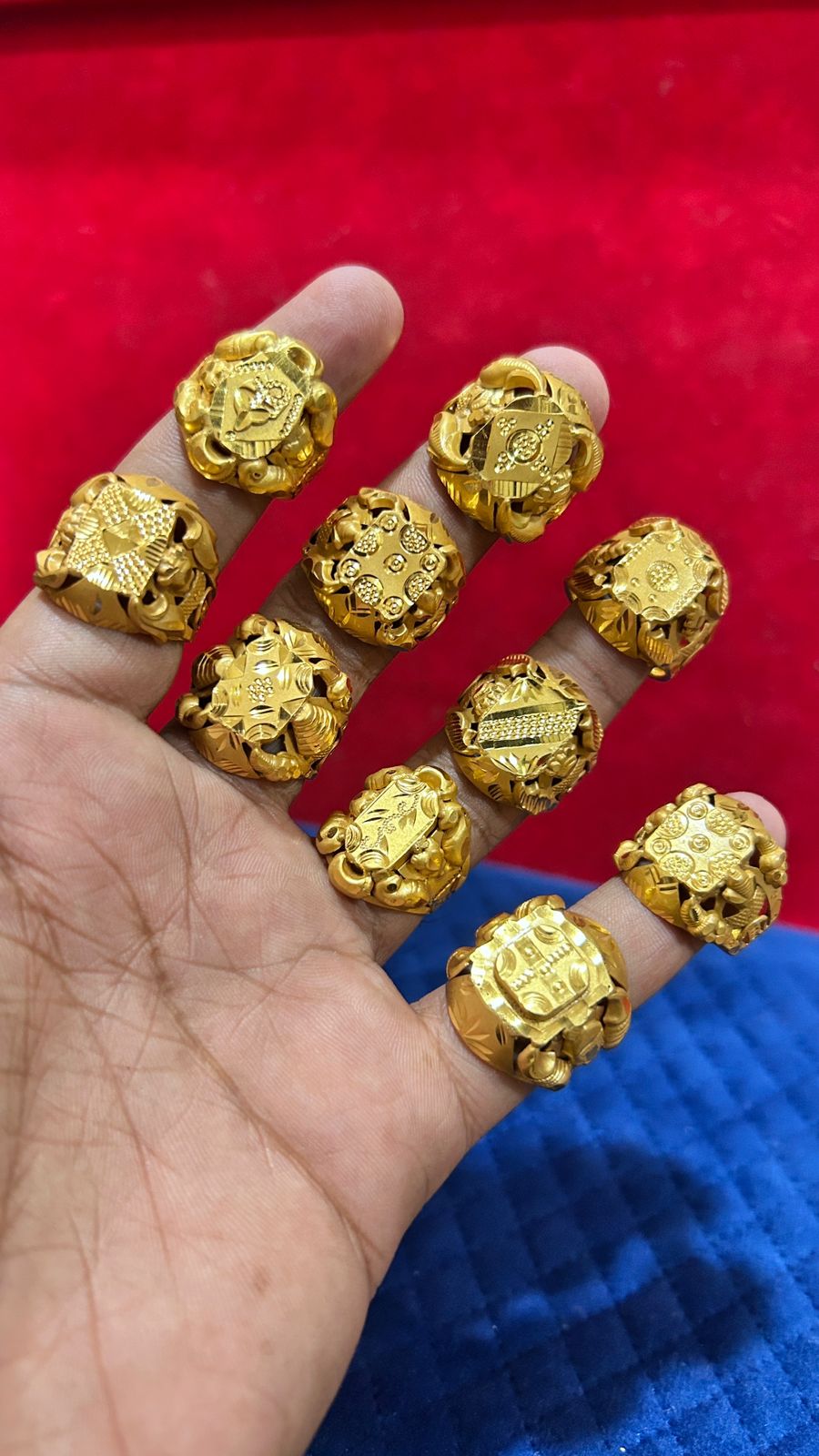 Gold Plated Nakashi Rajwadi  Ring For Men's