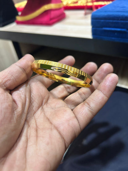 Gold Plated CNC Plain Kada