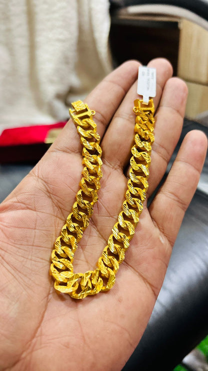 Men’s Cuban Link Bracelet – Premium Gold Plated Stylish Chain
