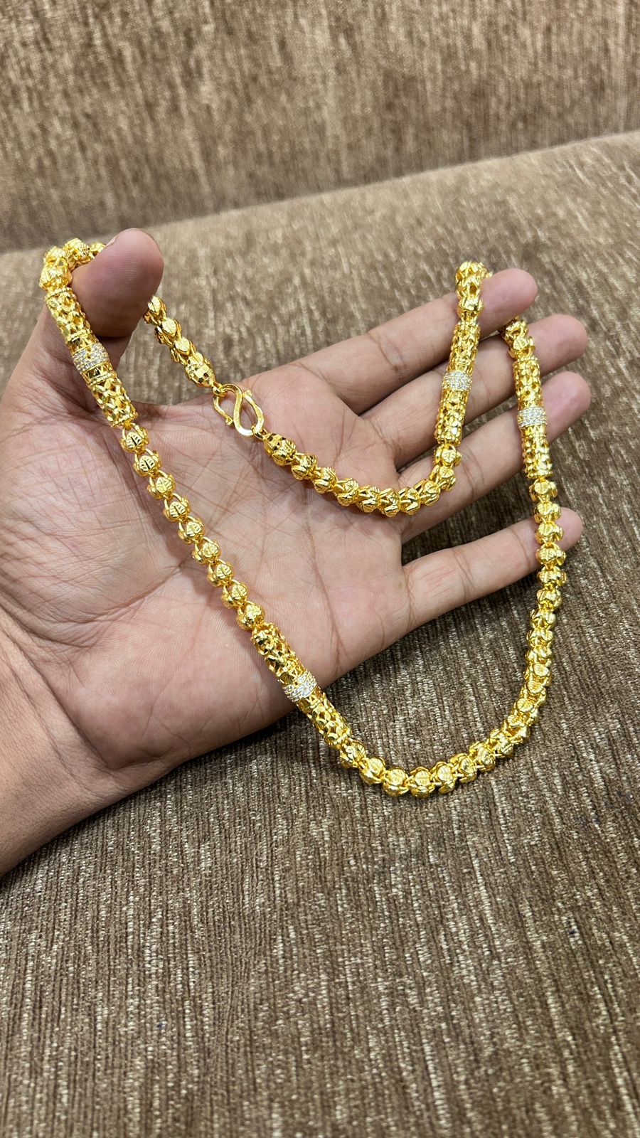 Royal Gold Plated Casting Slim Gajra Chain For Men 👑