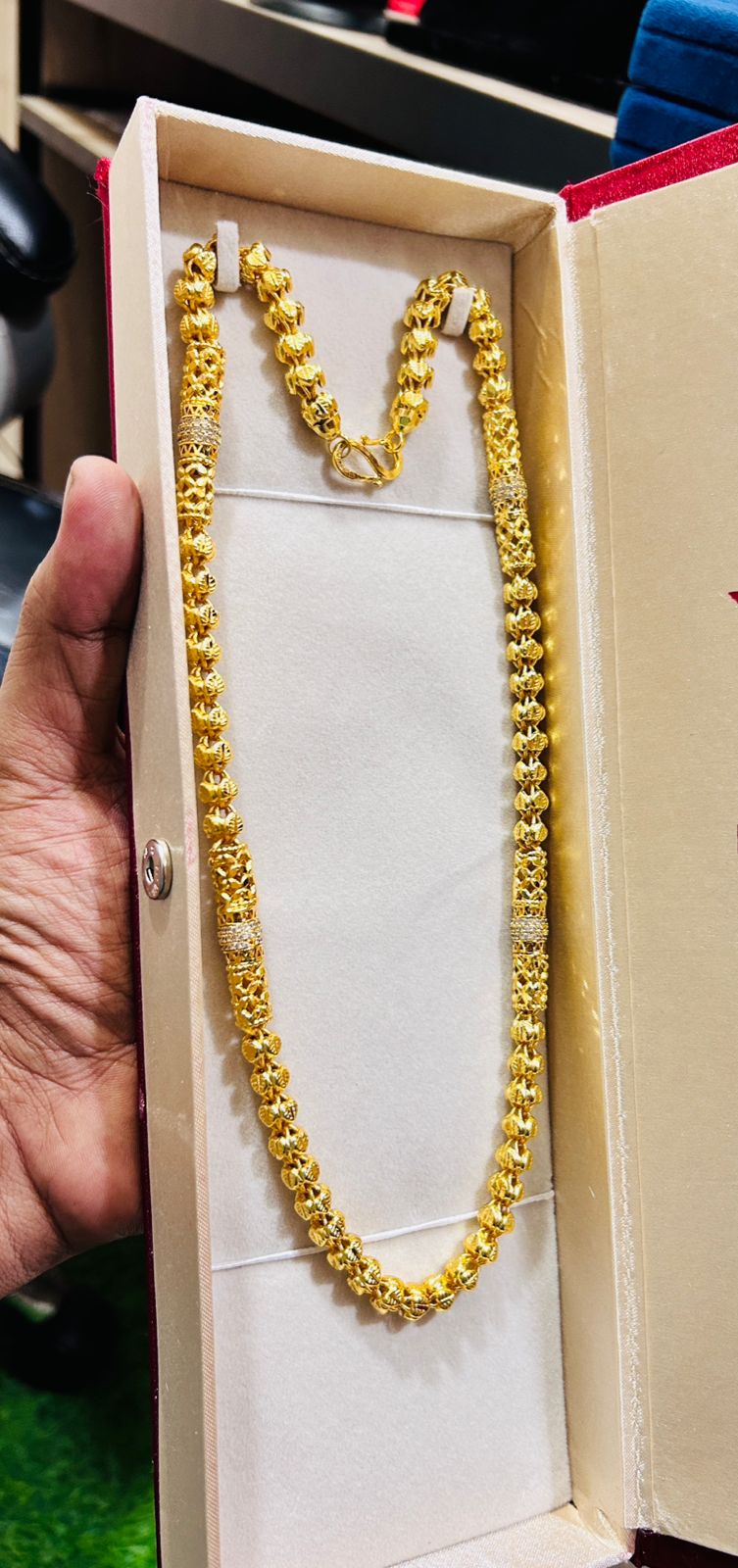 Royal Gold Plated Casting Slim Gajra Chain For Men 👑